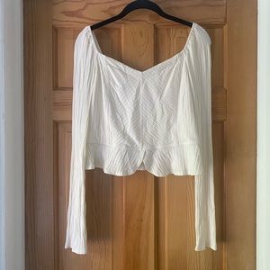 Free People Off-White Long Sleeve Top